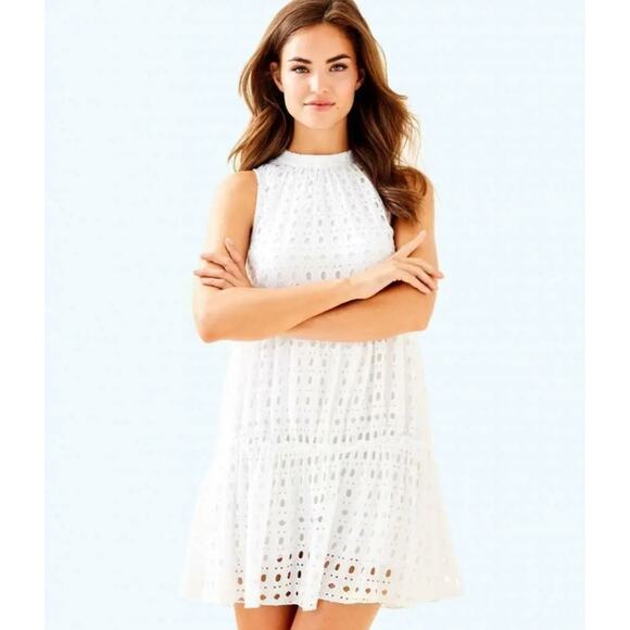 Lilly Pulitzer Dresses & Skirts - Lilly Pulitzer INDIRA Swing DRESS Resort SNOW White Eyelet